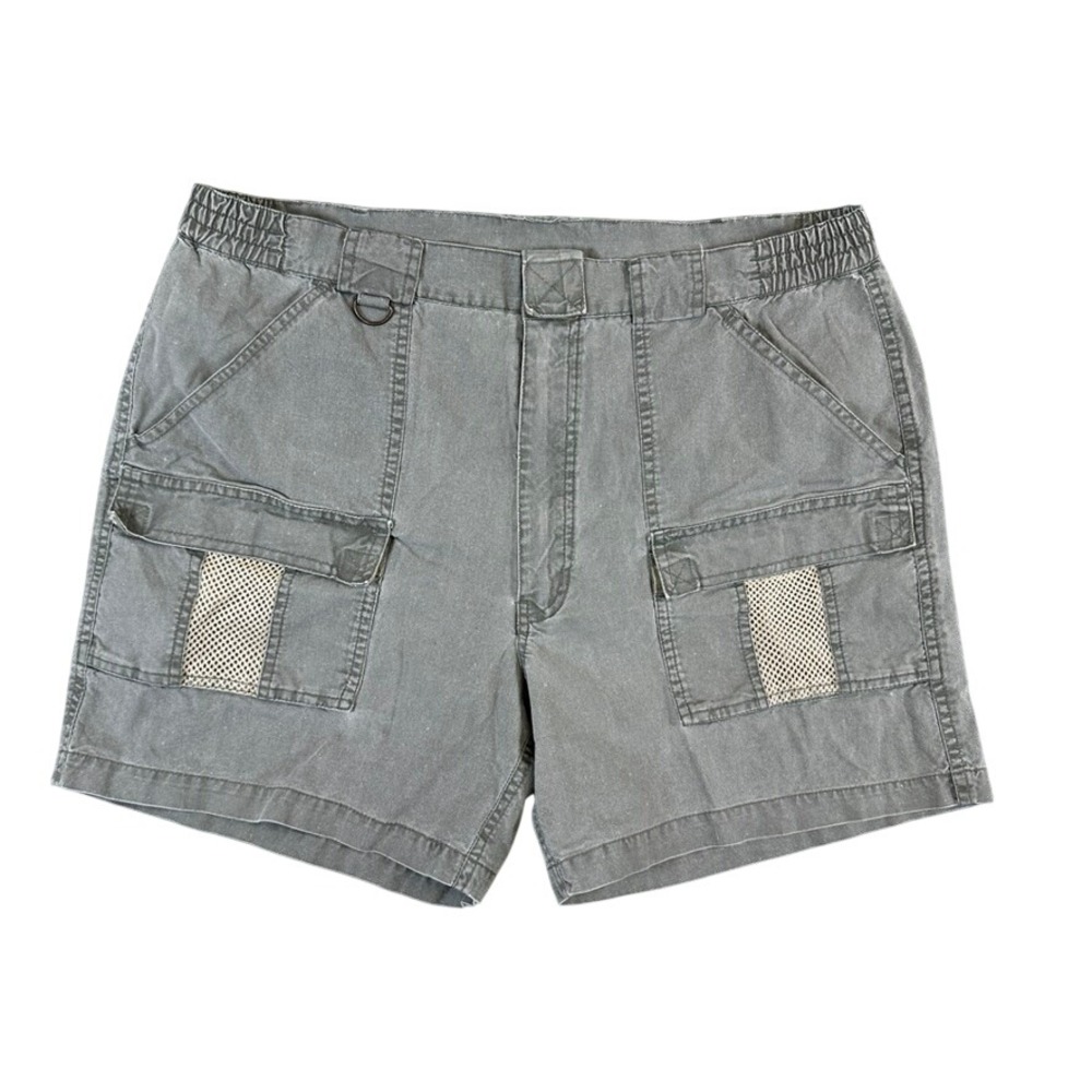 Hook & Tackle Sportsman Gear Mens Gray Cotton Cargo Fishing Shorts 36 M019930